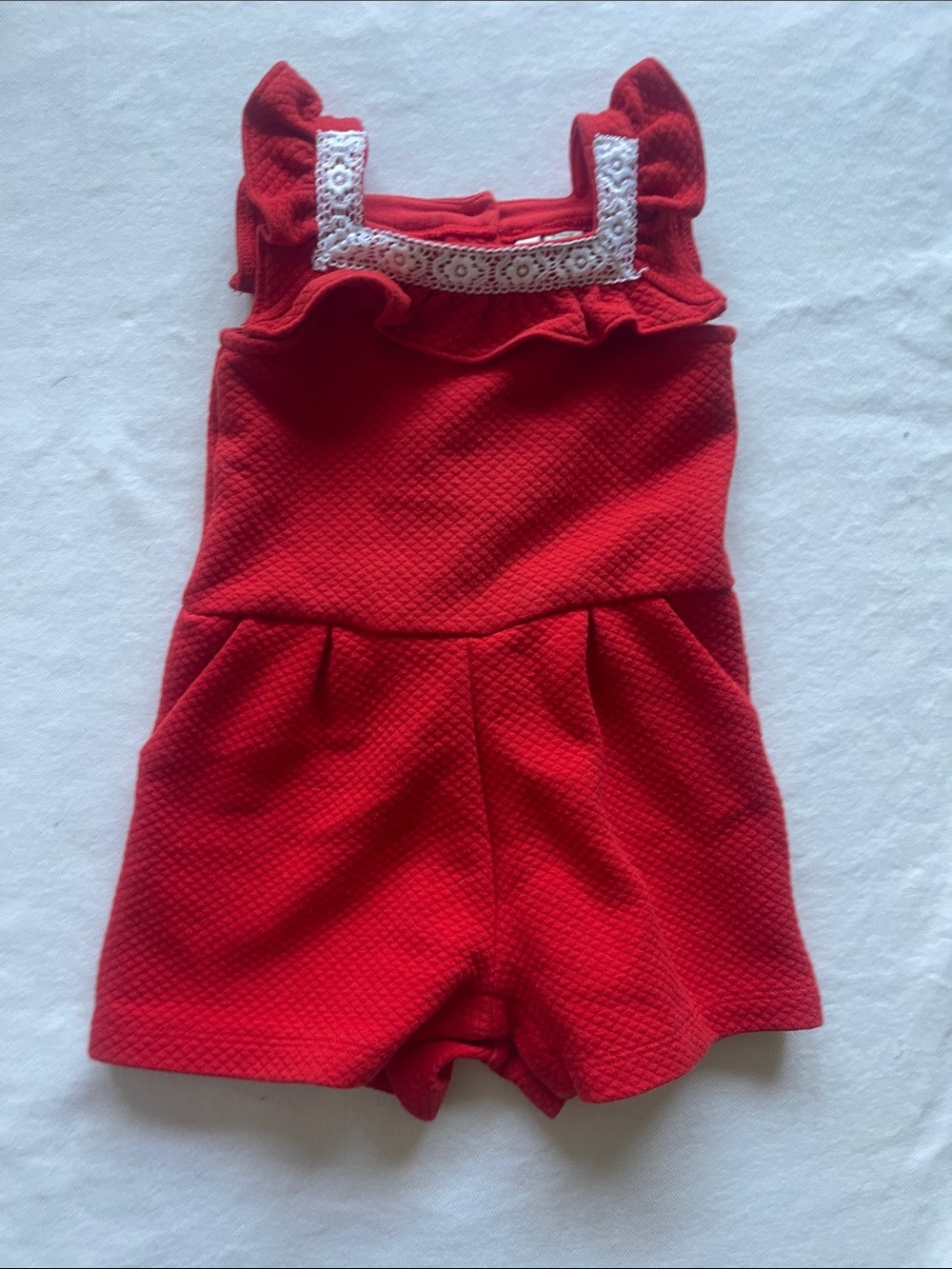 Janie and Jack Girls Size 6 - 12 Months Red Romper